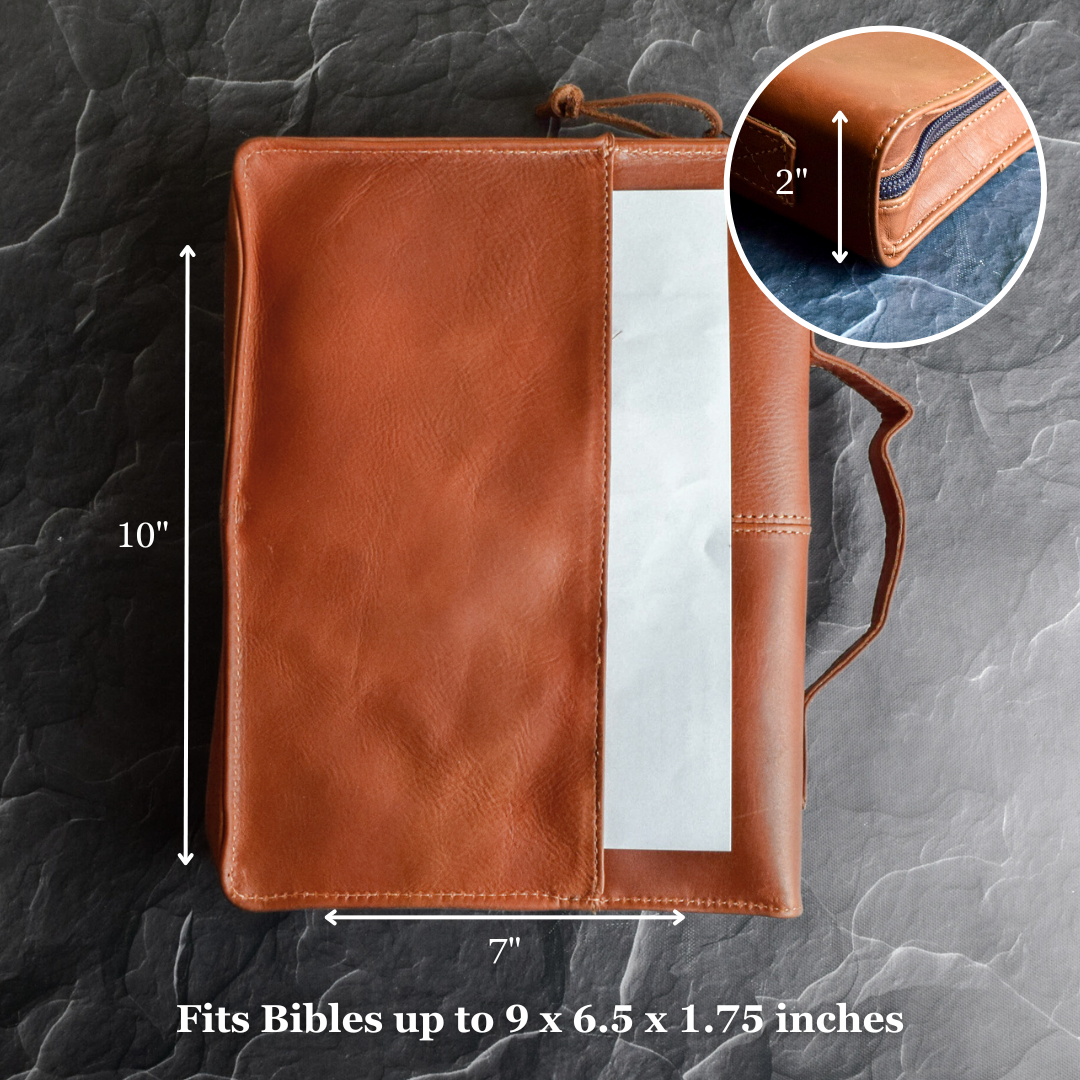 Mahogany Leather Bible Cover
