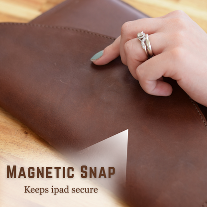 Magnetic snap on this leather ipad air case