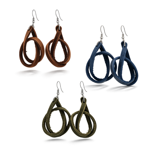 Genuine Leather Loop Earrings