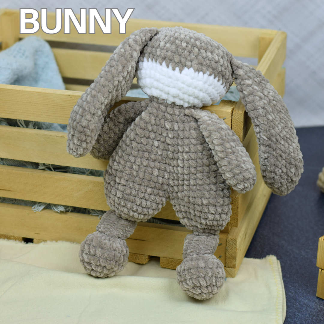 Crochet Animal Loveys - Bunny, Duck, Puppy, Dinosaur