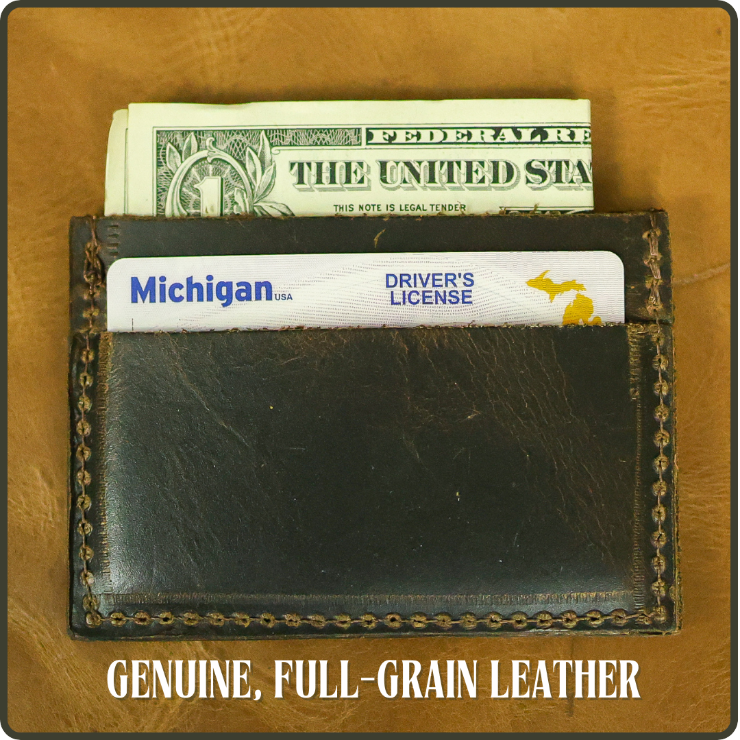 dark brown leather card holder