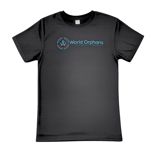 World Orphans Logo T-Shirt — Black, 100% Cotton, Unisex S–3XL