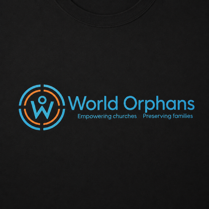 World Orphans Logo T-Shirt — Black, 100% Cotton, Unisex S–3XL
